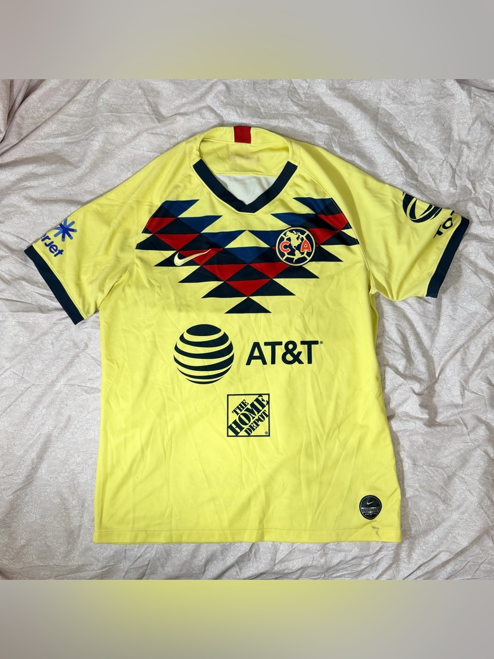 2019 Nike Club América Home Jersey Shirt Yellow Men's Size L